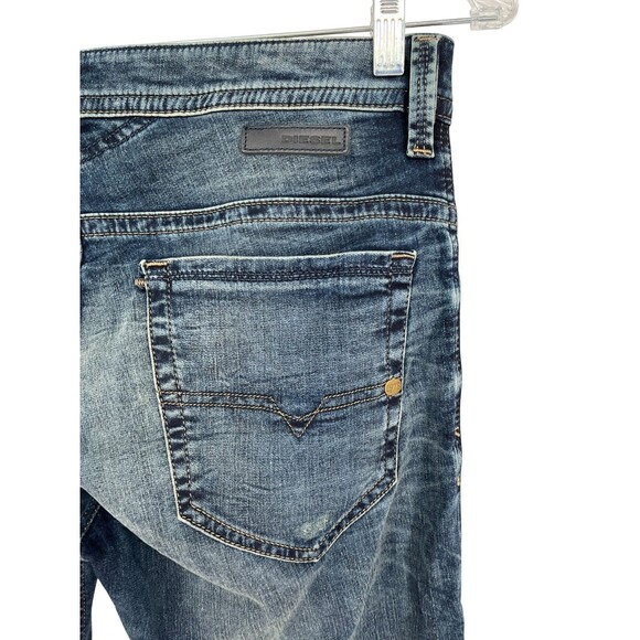 Diesel Jeans Women's Size 28 Blue Thavar Denim + Sweat Pants Cotton Blend - Picture 5 of 9